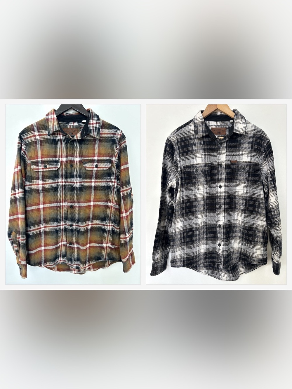 Bundle of 2 Orvis Men’s Plaid Flannel Shirts Shacket Size Small